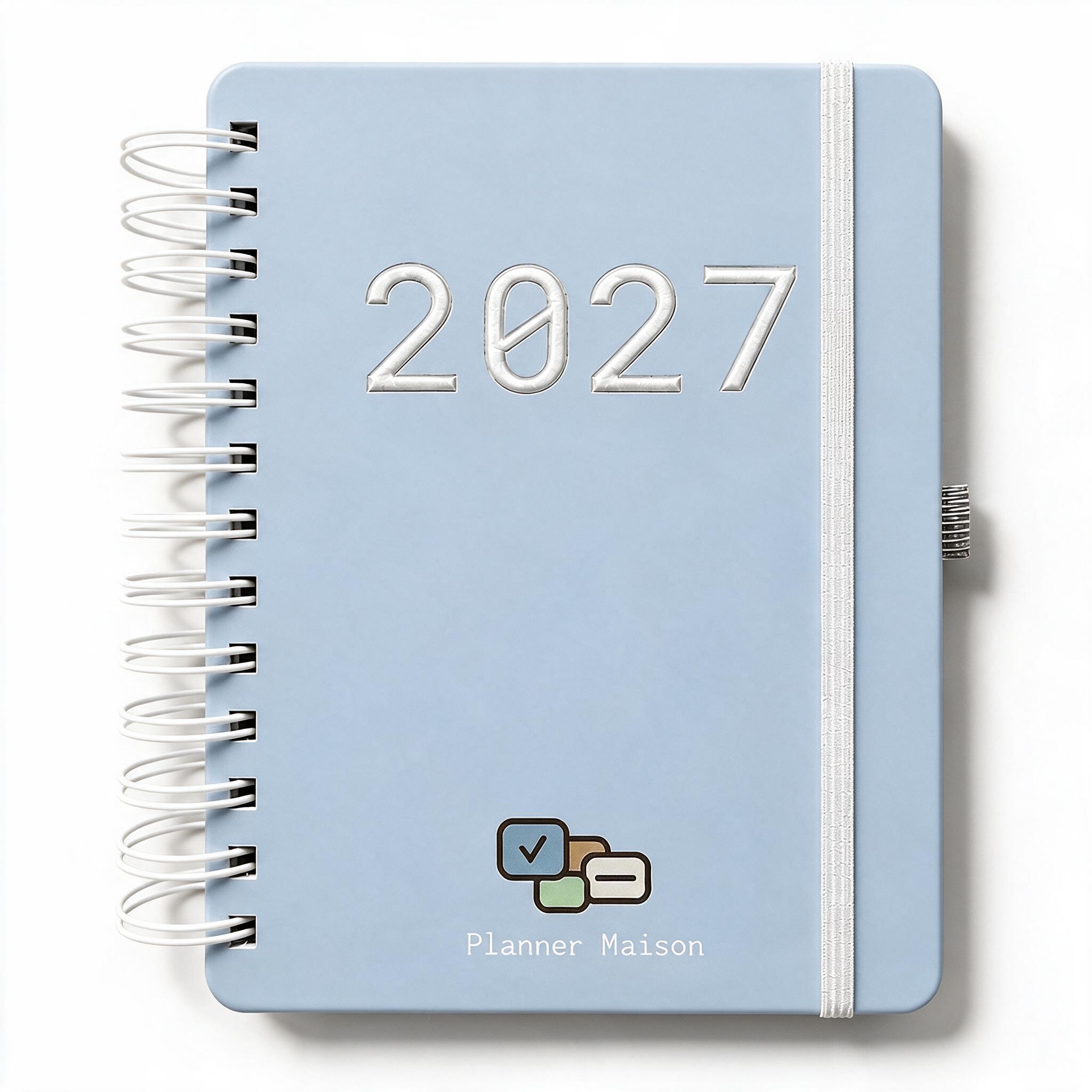 Portada azul de la Agenda Planner Maison 2027