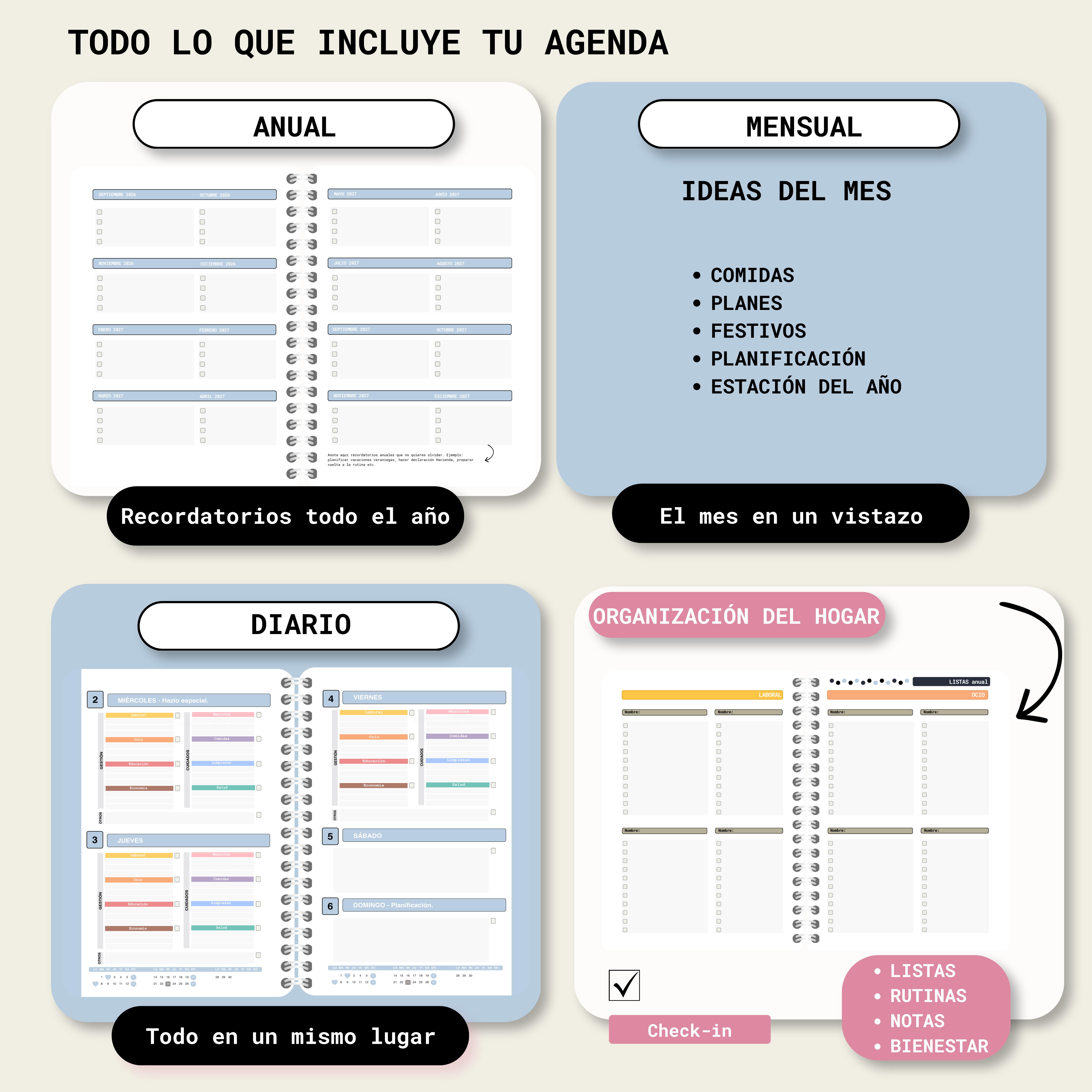 Agenda Planner Maison 2027: quinta vista del producto